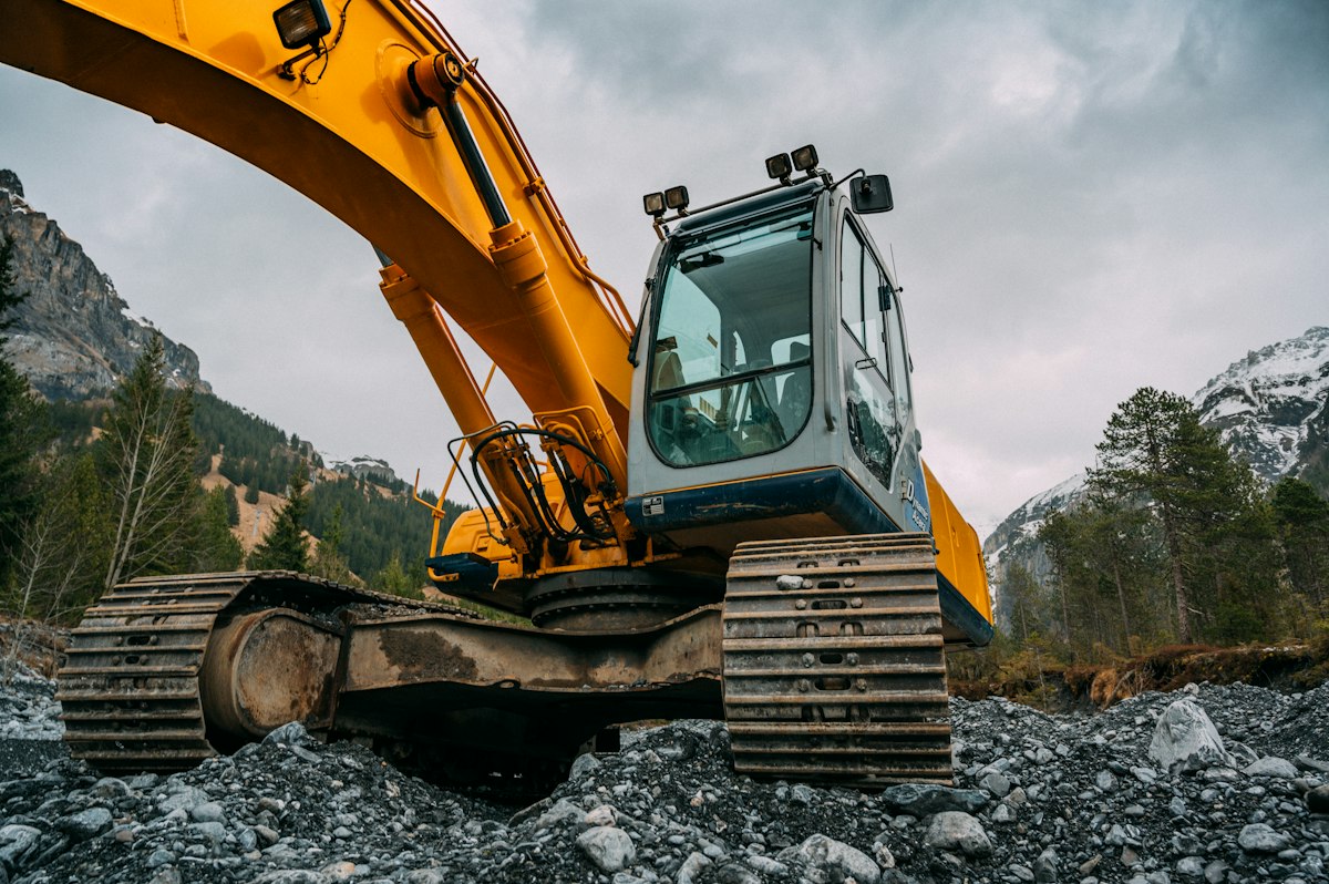 Stock photo representing utility trenching with an excavator